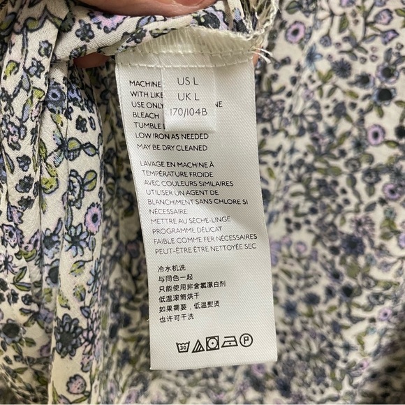 Free People Lela Flowy Breezy Boho Shirt Peasant Style Floral L - Picture 5 of 10